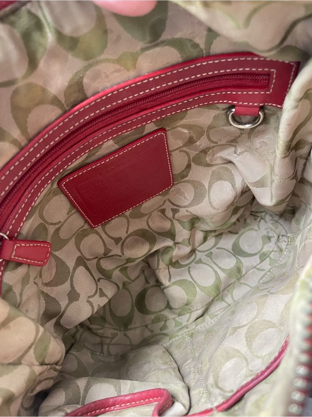 Coach Vintage Legacy Hobo Bag Red Leather 9326 Retro Slim Crossbody Buckle Strap
